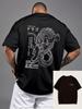 Unisex Japanese Dragon Graphic T Shirt Double Sided Print Short Sleeve O Neck Tees Vintage Harajuku Streetwear Oversized Tops Male