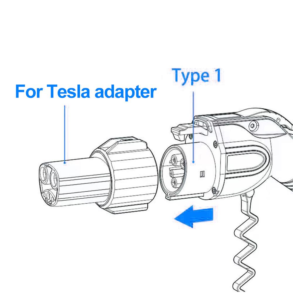 Electric Vehicle Adapter Charging Type1 J1772 For Tesla Model X Y 3 S For EV Charger Connector Conversion Gun Socket
