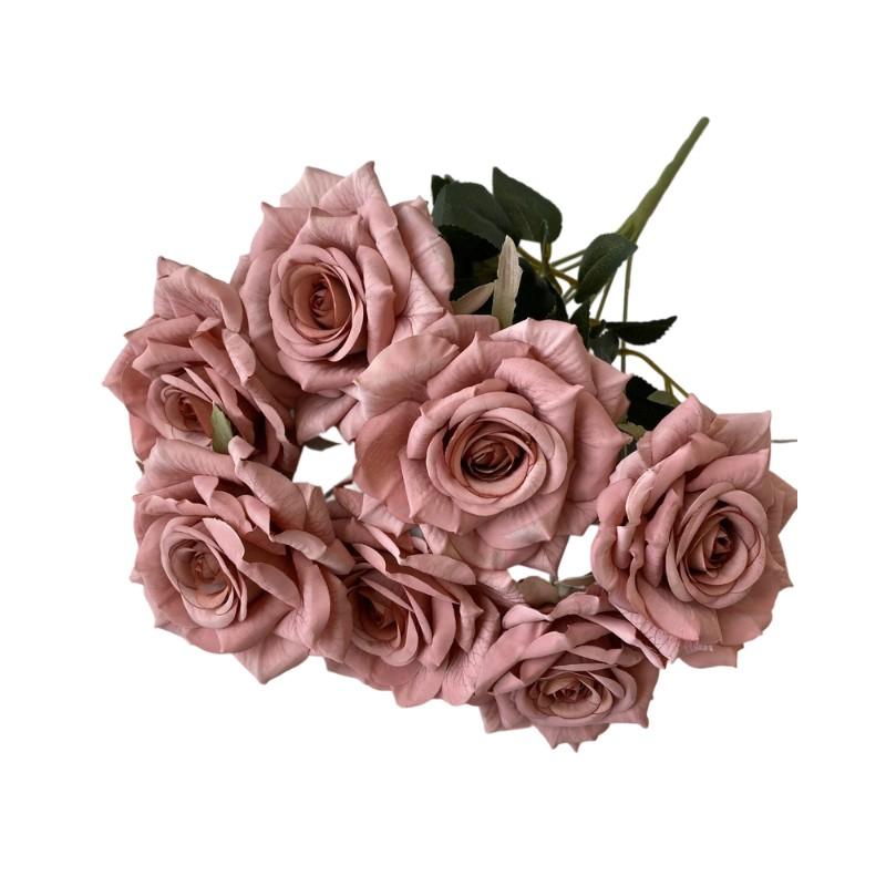 41Cm 7 Forks Silk Screen Rose Artificial Flower Wedding Living Room Decoration Road Guide Bouquet, Artificial Flower