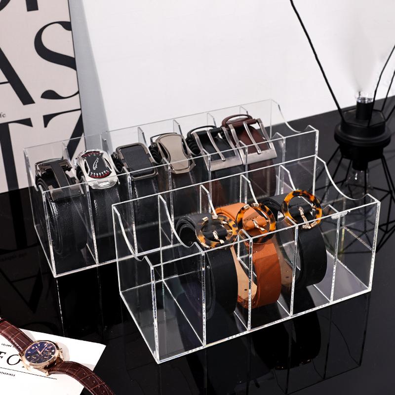 Transparent Acrylic Storage Boxes Wholesale, Desktop Belt Multi-grid Organizer, Cosmetic Storage Boxes with Dividers