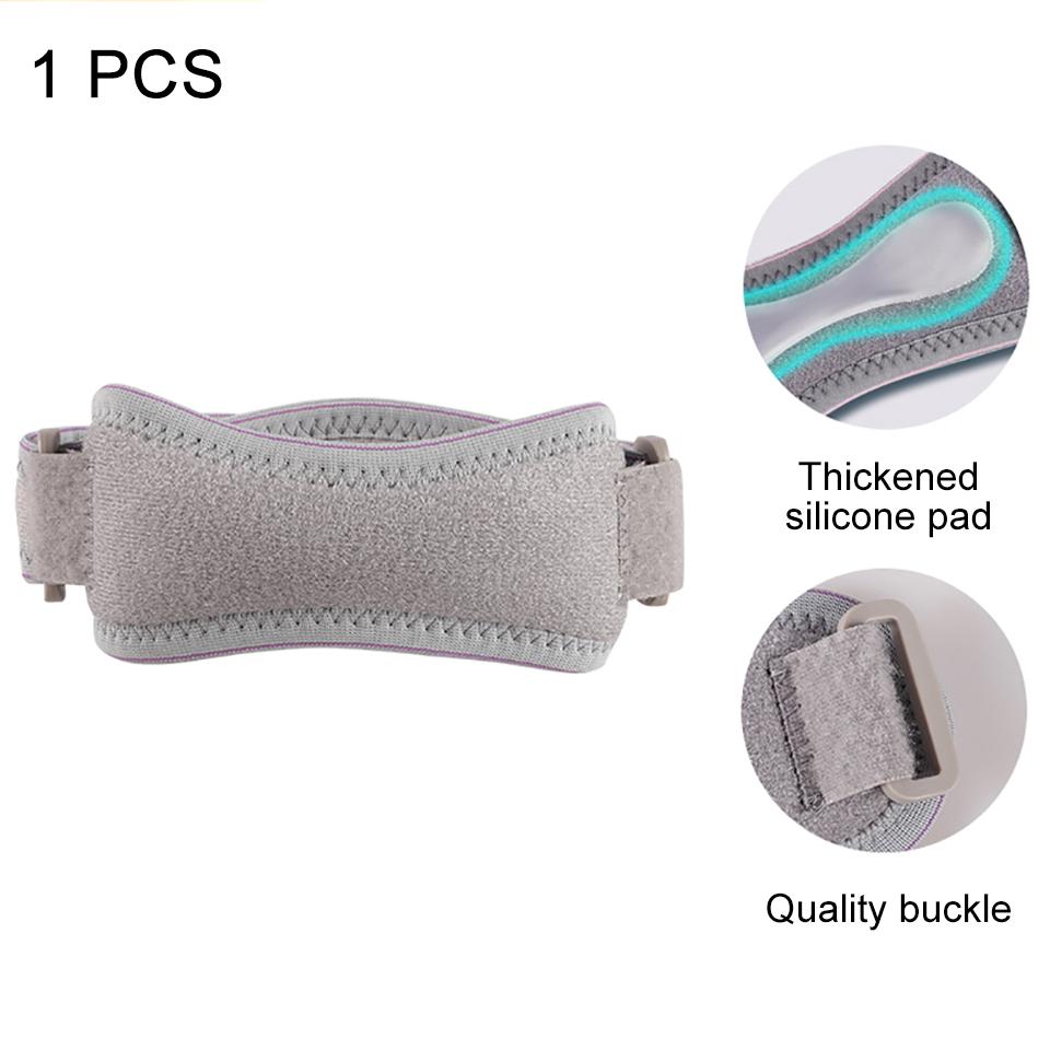 

1Pcs Silicone Knee Pads Adjustable Settings Sports Patellar Straps Shock-Absorbing Tendon Injury Prevention Tendon Sheath Pads 3D Fabric светло-серый