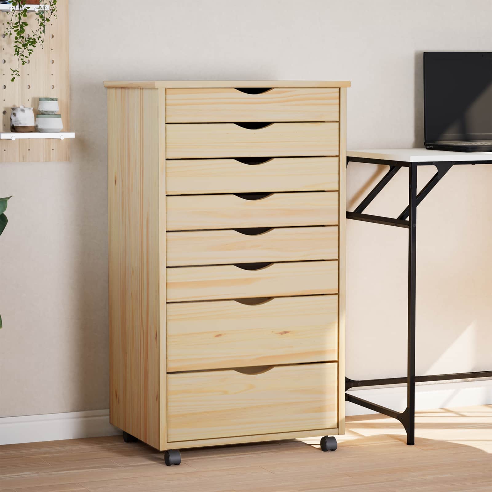 MOSS Rollcontainer mit Klarlack-Finish 53 x 39 x 103 cm
