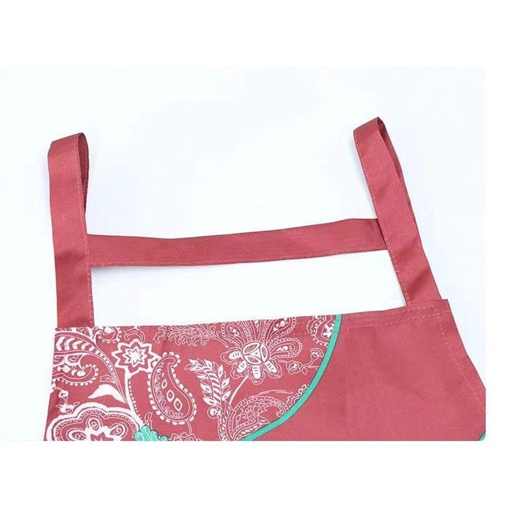 Cheongsam Style Women Flowers Apron Oil-proof Chef Aprons Sleeveless Overalls  Kitchen Use