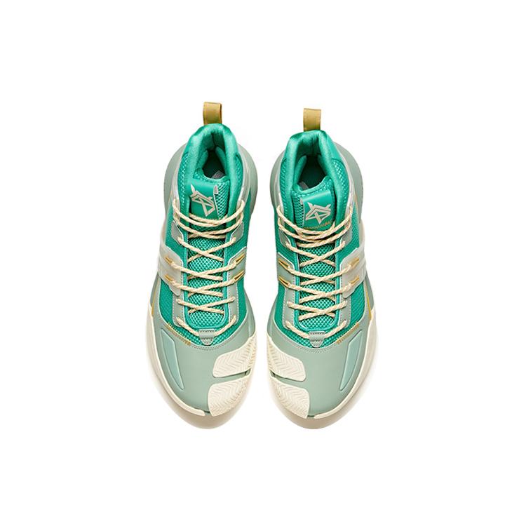 Anta Crazy 4 High top Performance Basketball Shoes Men's Green Yellow 112041605-5