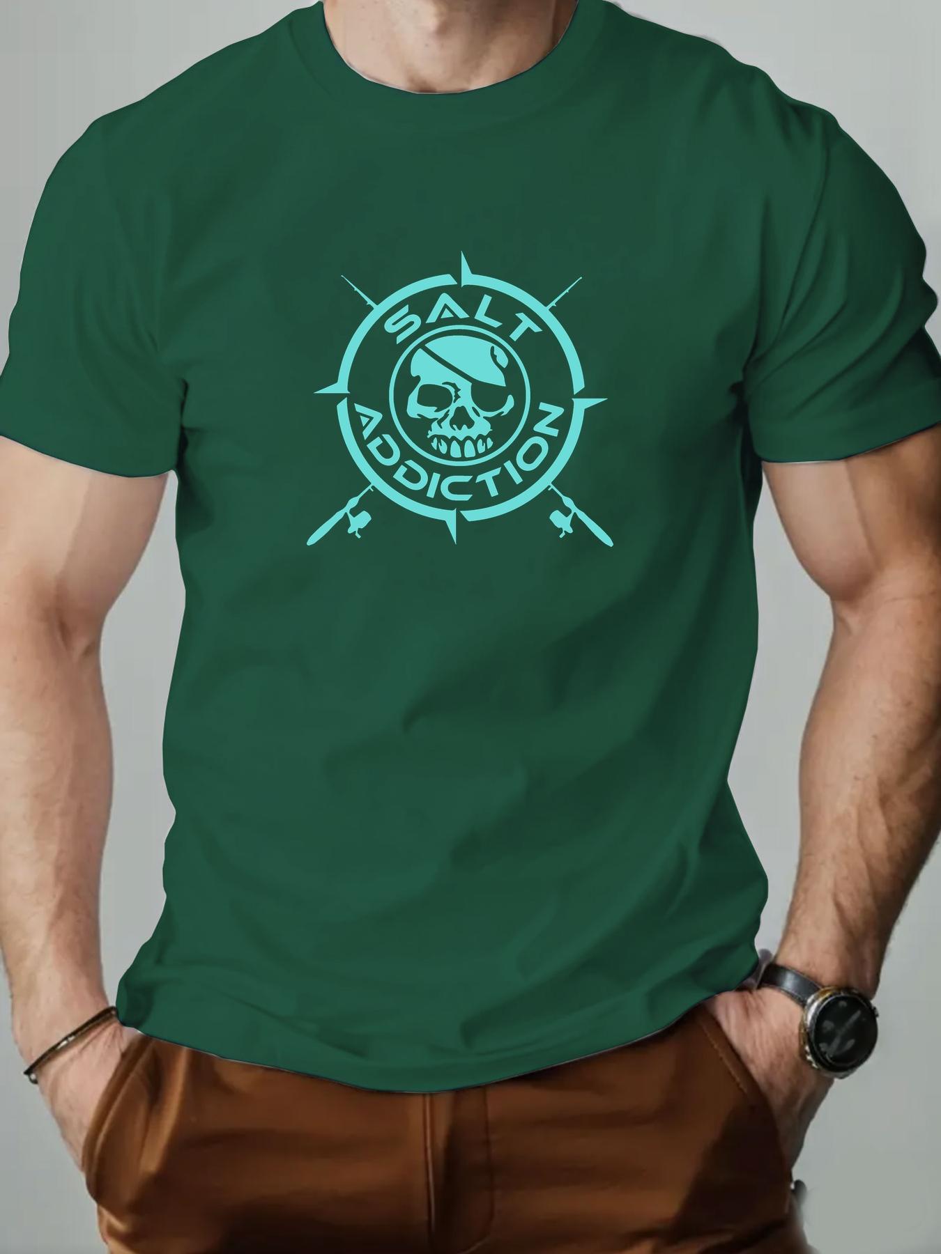 

Mens cotton Tshirt SALT ADDICTION summer round neck short sleeve graphic breathable fashion casual Tshirt 3XL