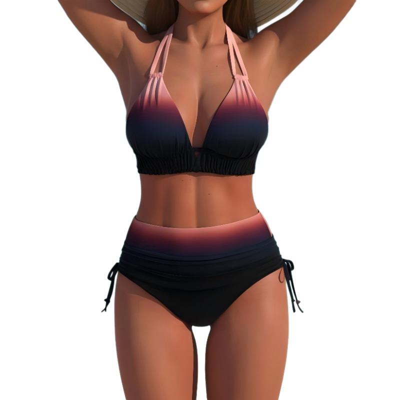 New Sexy Gradual Change European and American Fashion Swimsuit Bikini Women Split Bikini Swimsuit