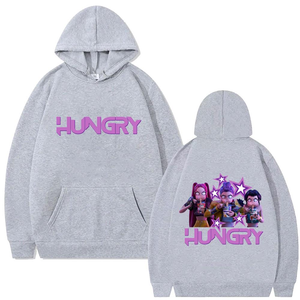 Kpop Demon Hunters Hoodie Cute Funny Rumi Mira Zoey Eat Ramen Pullover Hoodies Men Women Vintage Fashion Trend Tracksuit