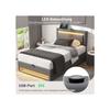 Lit rembourré - MUVOE - 90 x 190 cm - USB - Éclairage LED - Espace de rangement