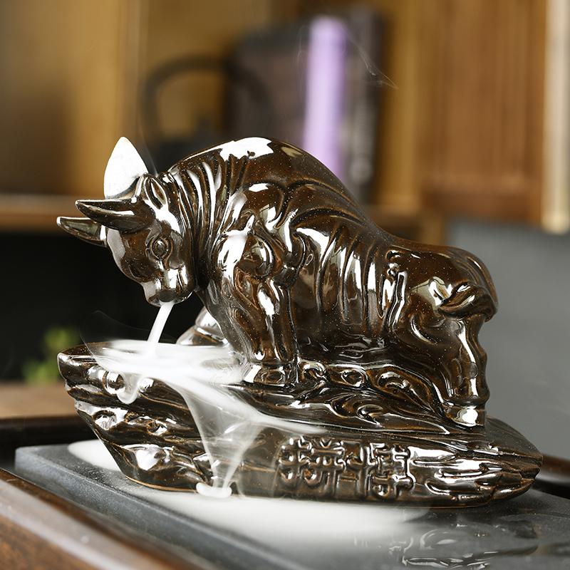 

Керамический водопад с обратным потоком дыма, ручная курильница, держатель для курильницы, домашний декор чёрный