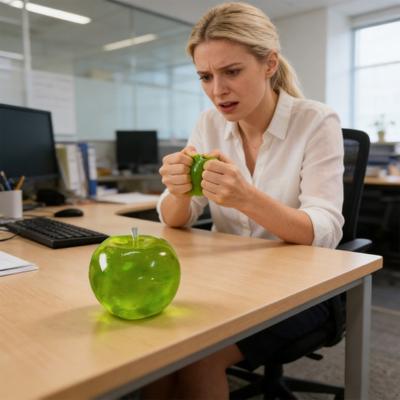 Stress Relief Green Fruit Toy Slow Rebound Clear Fruit Squeeze Fidget Toy Anxiety