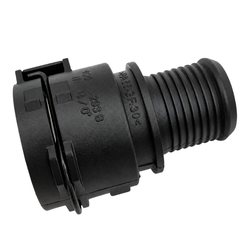 ABS Heater Hose Fitting with Clip-Side Connection and Ribbed Hose End 95089363 95089364 for Automotive Heater-Hose Replacement Work