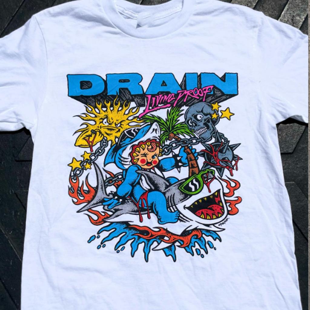 DRAIN BAND Living Proof Cotone Manica Corta Tutte le Taglie T-Shirt Unisex BT215