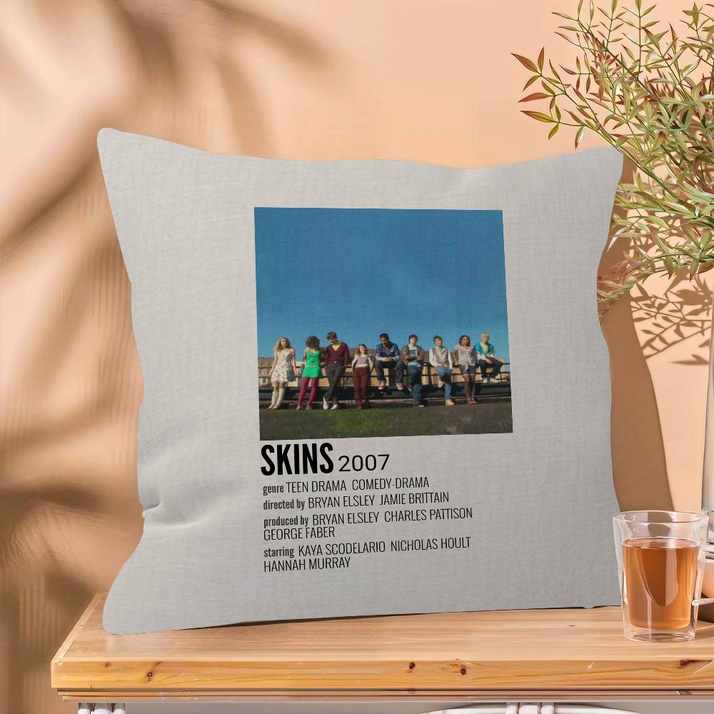 Teen TV Series Skins Generation Pillow Covers Cartoon Sofa Decorative Home Double-sided Printing Short Plush Cute Cushion Cover