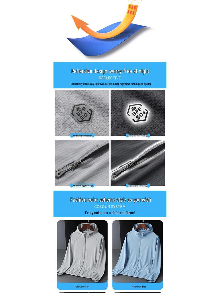 Summer UPF50+ Ice Silk Sun Protection Breathable Windbreaker for Men & Women