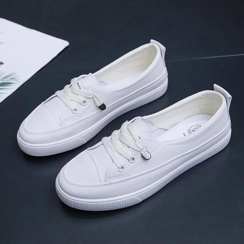2024 Platform Sneakers, White Flat Vulcanized Casual Shoes