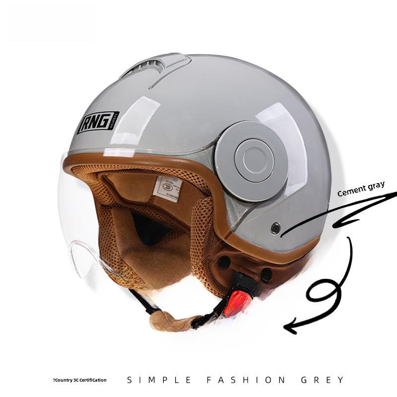 

Шолом мотоциклетний ретро 3/4, сертифікований RNG 3C, для чоловіків і жінок