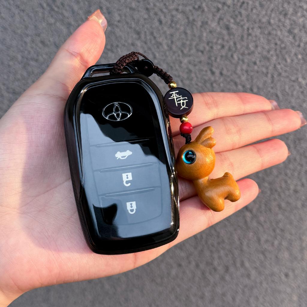 NBNQ8 TPU Shell Fob for Toyota Rav4 Camry 50 LC200 Kruzak Land Cruiser Corolla Yaris Cross Smart Key Cover Holder Case Accessories