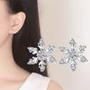 Silver Plated Snowflake Charm Earrings For Women Christmas Gift Fashion Crystal Zircon Stud Earrings Girls New Year Jewelry Gift