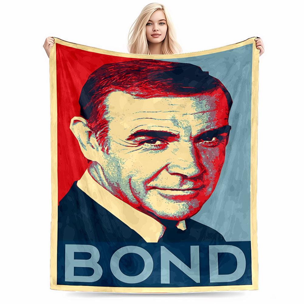 Black Suit Bond Style Blanket for All Seasons Blanket Lunch Break Throw Gift