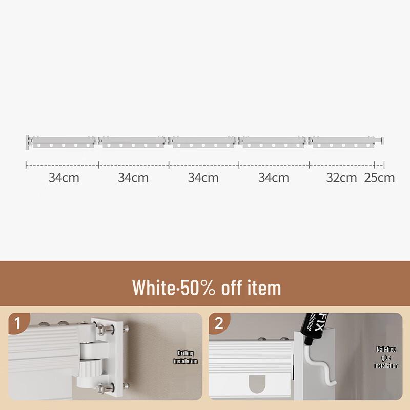 

Folding No-Drill Shower Curtain Partition