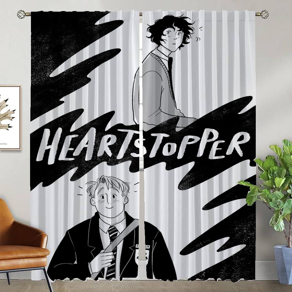 Eleganta rumsgardiner 2 delar Heartstopper fönstergardin för rum 2 paneler tyll för sovrum heminredning gardiner avskärmning