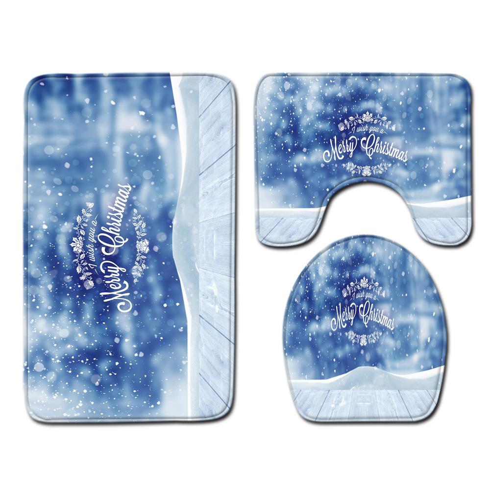 Weihnachts-Badezimmer-Bodenmatte Toilette Dreiteiliges Set
