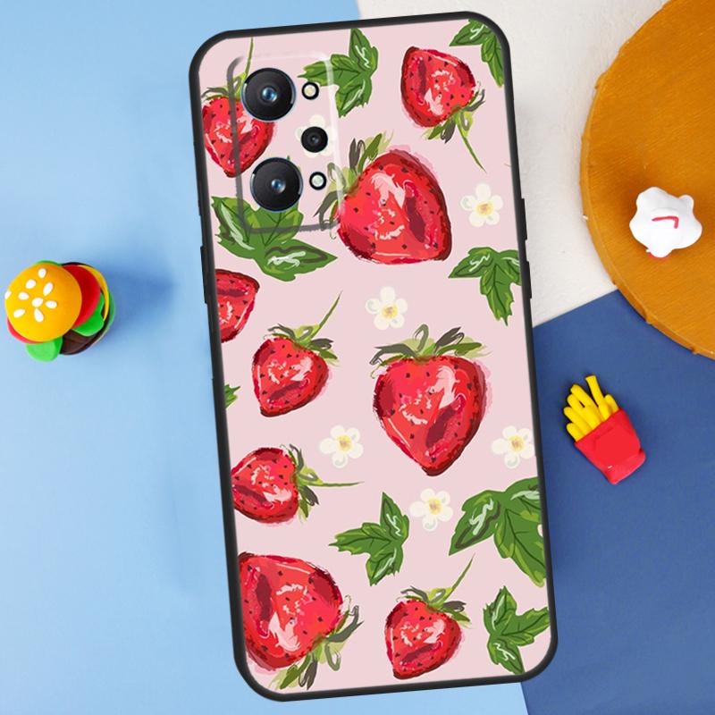 Cute Strawberry For Realme C55 C67 C61 C75 C53 C51 C21Y C25S GT 6 6T 5 GT7 Pro 10 11 12 13 14 Pro Plus Case