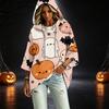 Women's Halloween Printed Hoodie 3/4 Sleeve Pullover Casual Tunic for Party