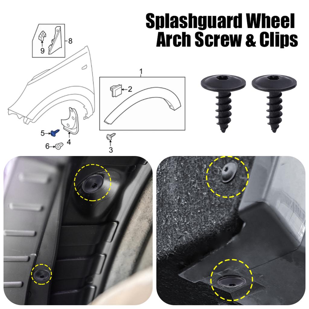 Car Body Screws Mudguard N90974701 for VW Golf Metal Self Tapping Screw Rivet Black Fastener Bolt Cross Self Tapping Phillips