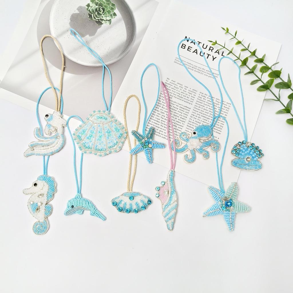 5-10cm Rhinestone Patch Starfish Pendant Sea Horse Patch For Bag Decoration Accessories Personalized Gifts Clothing Applique