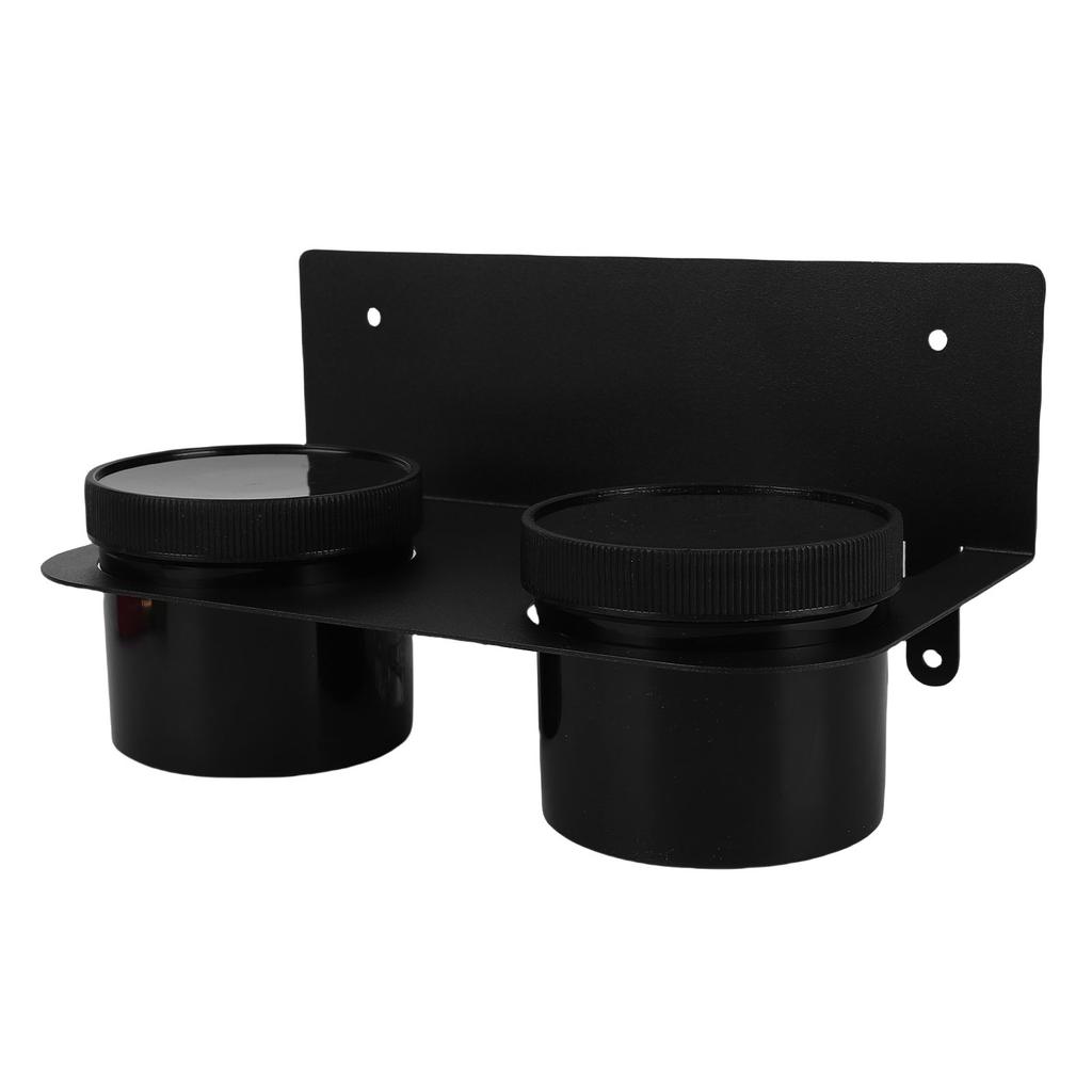 Oil Dual Funnel Holder Carbon Steel Wall Mount Fluid Drain Oil Funnel Storage Rack Kit with 2 Plastic Removable Drip