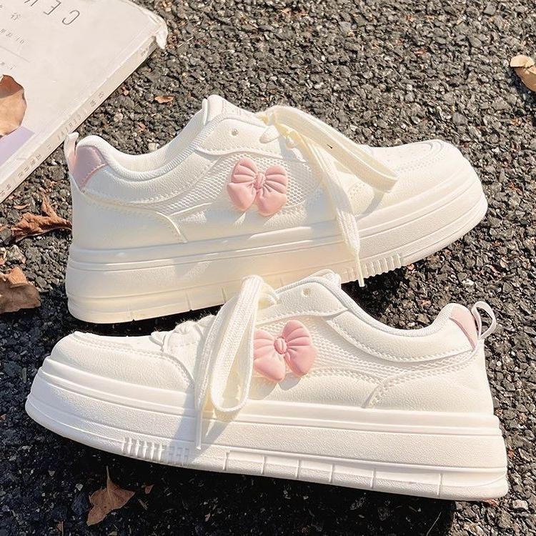 

22 autumn new thick-soled mesh chic with wide-leg pants sweet and breathable casual shoes Hongjie 35