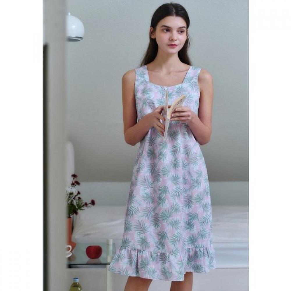

Venus Resort Look Homewear Dress With Leaf Print Cooling Fabric Vev3931l blue (BU)/90
