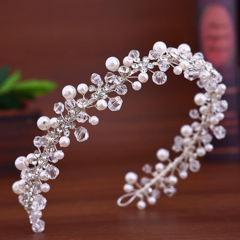 Meier Jewelry wedding headwear handmade diamond pearl wedding headband accessories accessories 34.5*3cm