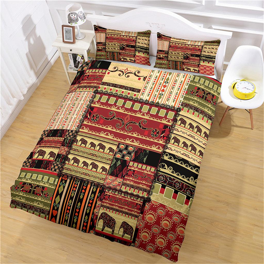 Vintage 3D Mural Duvet Cover Set 2 Seater Bedding Luxury Comforter Colorful Exquisite Bed Supplies Gift