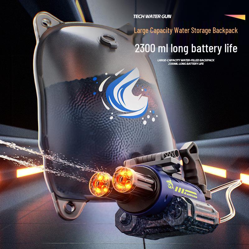 AI-Powered Voice-Controlled Blinking Gatling Water Gun for Kids - Electric Rapid-Fire Summer Toy