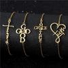 Gold English Letter Stainless Steel Bracelet Light Luxury High-End Cross Style Fashion Jewelry