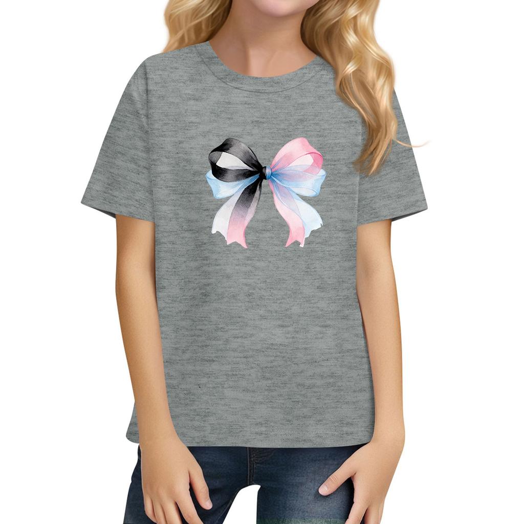 Children's Daily Casual Short-sleeved Color Tops T-shirt