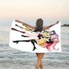 1pc KPop Demon Hunters11 Beach Towel, Beach and Seaside Swimming Pool Equipment, Fashion Pattern, Rectangular, Travel Essentials