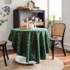 Christmas Green Bronzing Tablecloth Wind Chimes Japanese Printing Holiday Table Cloth Cover,Perfect for Home, B&B, Weddings, Birthdays, Dates