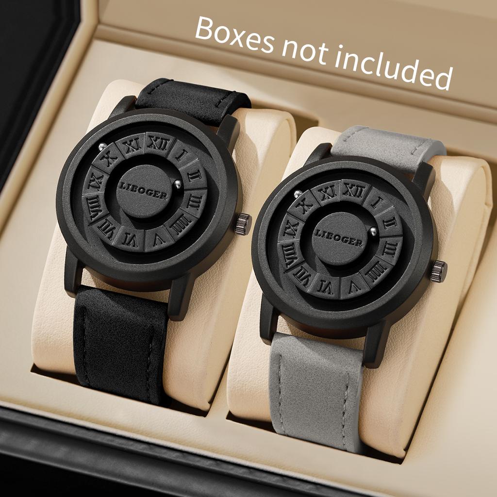 2/3PCS Fashion Roma Dial Men Quartz Watches Casual Leather Strap Wrist Watches Male Clock Reloj Hombre