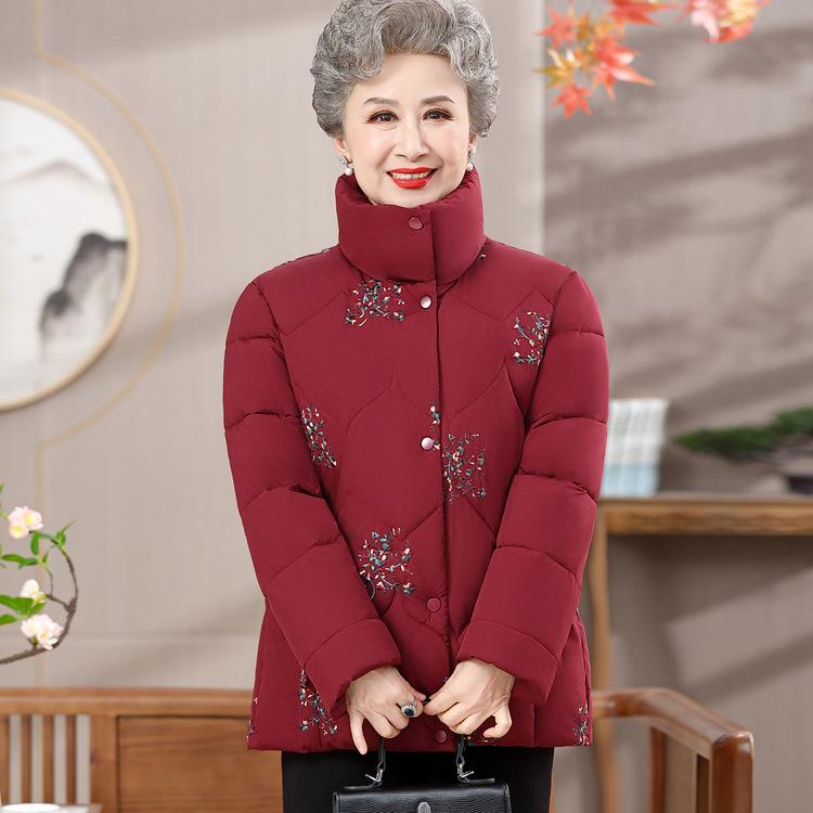 Coat Middle-aged and Elderly New Autumn and Winter Clothes Thick Cotton Coat Mother Warm Elderly Cotton Coat