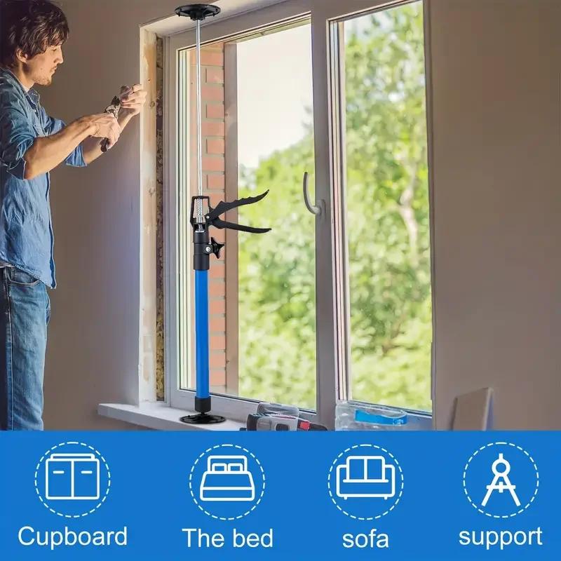 Labor-Saving Telescopic Steel Support Rod Third Hand Cabinet Jacks Drywall Construction Tool For Ratcheting Cargo Range Hoods