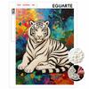 Shiny Pearl White Tiger DIY Painting Creative Bead Art Craft Household Wall Decoration Nice Present For Art Hobbyists Home Decor Wall Artwork Supplies