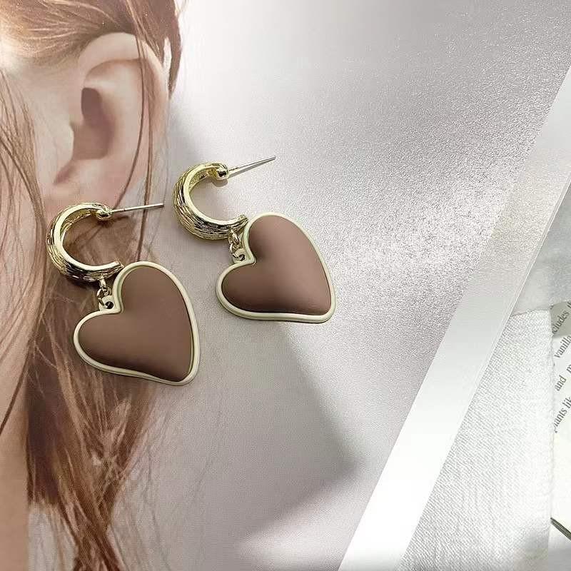 Korean Heart Drop Earrings For Women Girl Romantic Valentine's Day Gift Fashion Jewelry Trend Hanging Pearl Cute Bowknot Earring