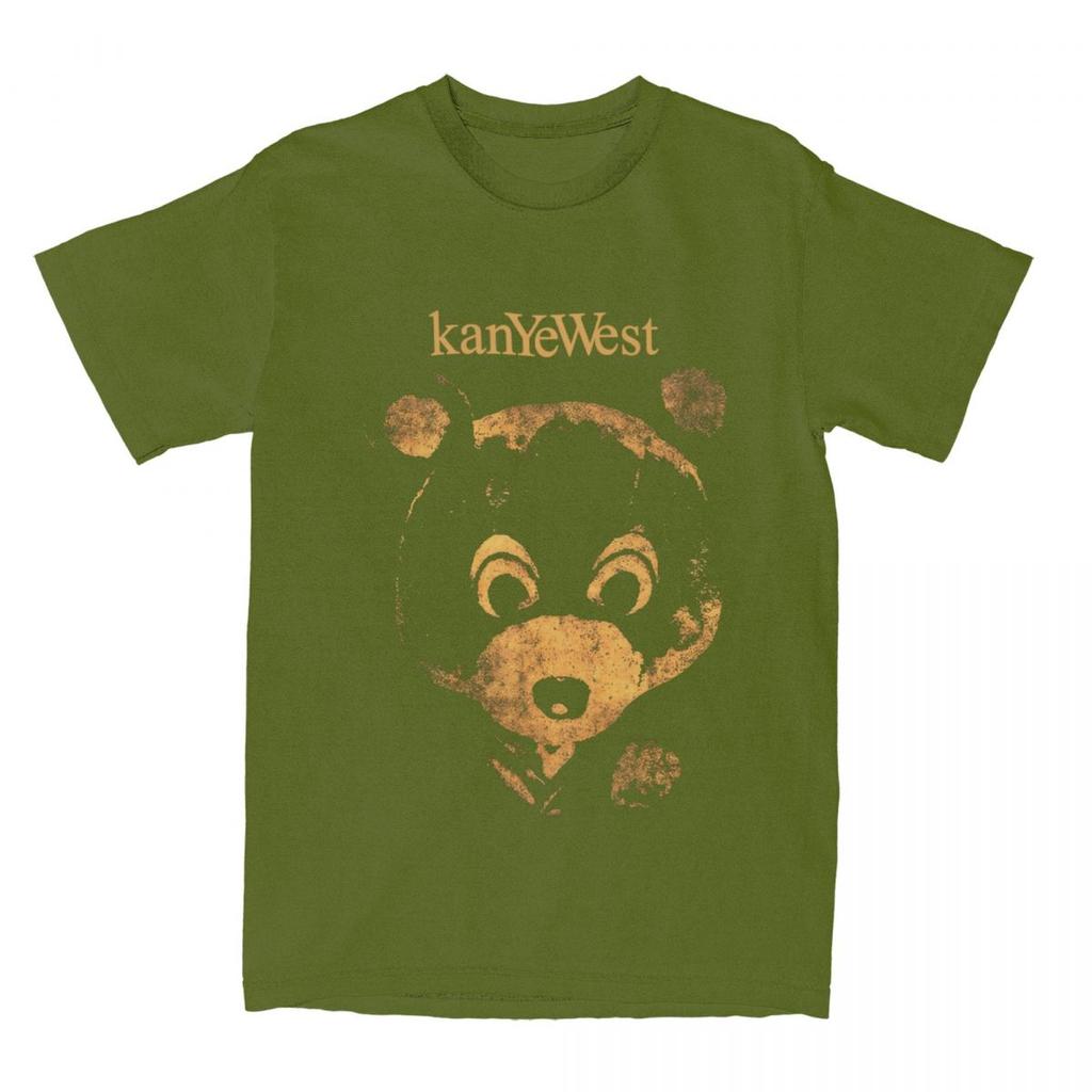 Hiphop Kanye West College Dropout Bear T Shirts Apparel Unisex Women Cotton Hip Hop Rapper Tshirt Short Sleeve Graphic Printing