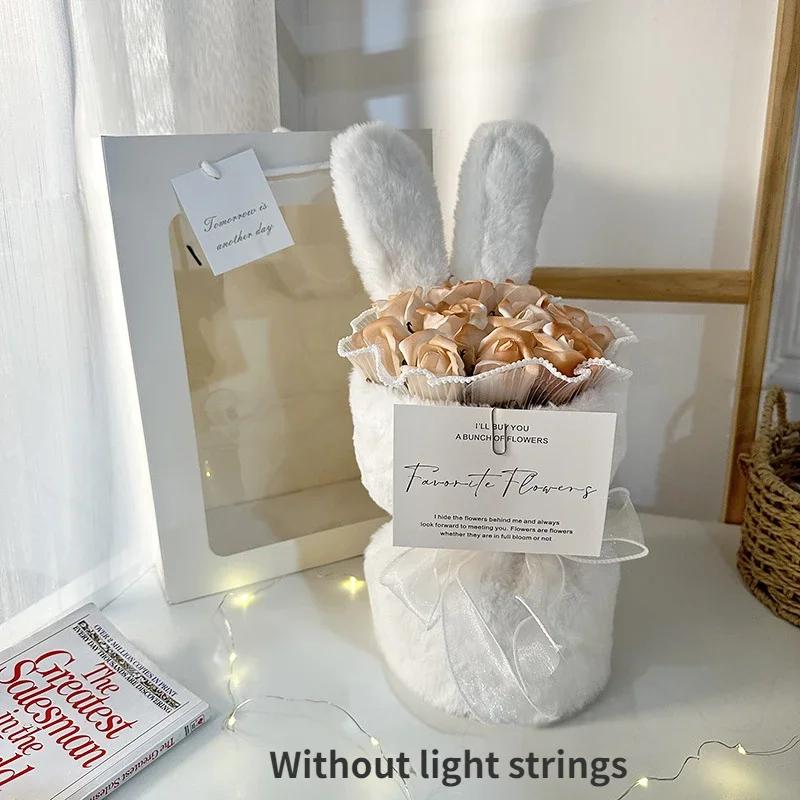 Букет из мыла в виде кролика Подарки на День святого Валентина Букет из искусственных цветов для вечеринок Букет цветов Украшение дома