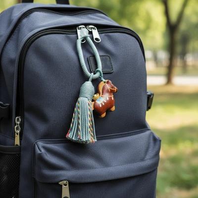 Handgefertigter Holz-Tierkreiszeichen-Pferd-Anhänger Cartoon Traditionell Handykette Kreativer Glücksbringer Autoschlüsselanhänger Taschendekoration