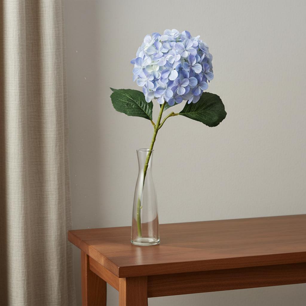 Fake Hydrangea Flower Reusable Artificial Hydrangea Stalk Long Stalk Fake Hydrangeas Real Feel Full Blooms for Table Centerpiece