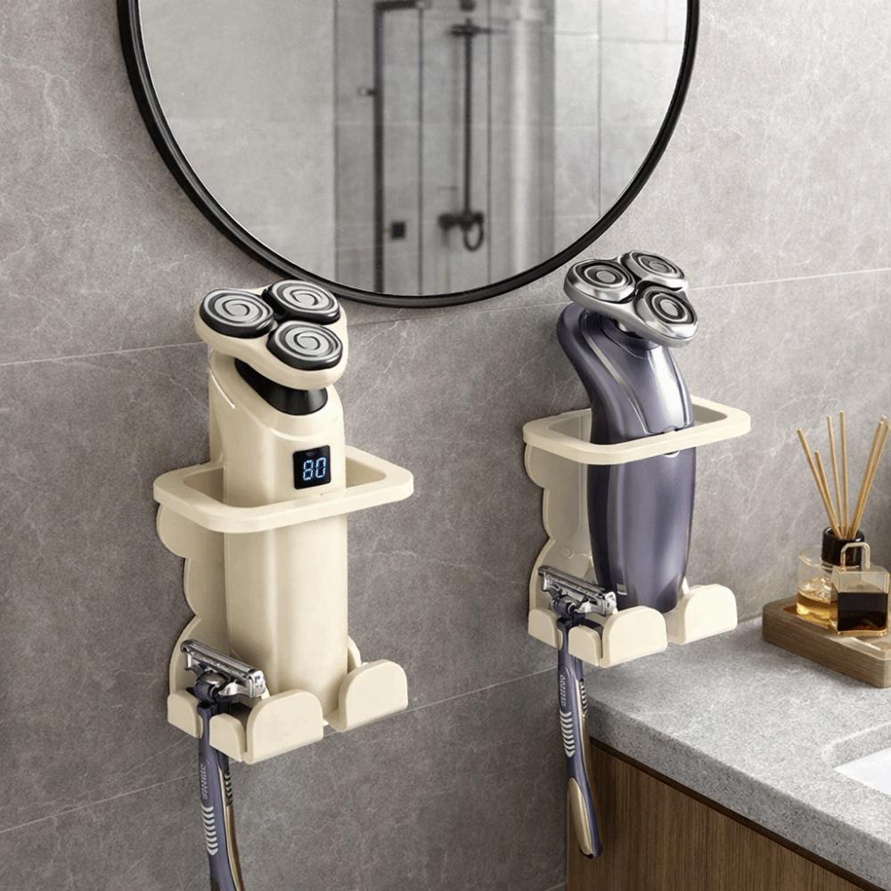 2PCS Punch Free Razor Holder Carbon Steel Electric Toothbrush Holder  for Bathroom